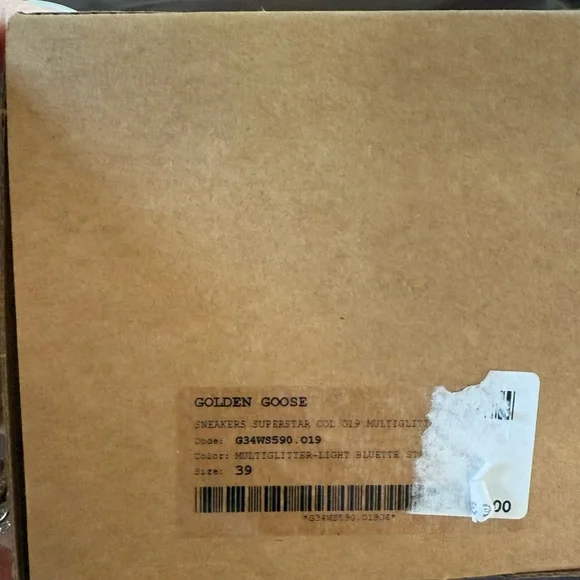 Golden Goose Multicolor Glitter and Black Sneakers w/ Blue Metallic Star - Picture 6 of 13